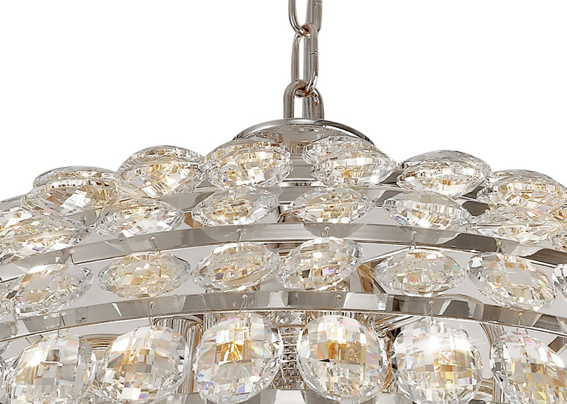 Diyas Coniston Pendant, 12 Light E14, Polished Chrome/Crystal Item Weight: 20.4kg • IL32808