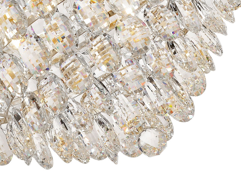 Diyas Coniston Pendant, 12 Light E14, Polished Chrome/Crystal Item Weight: 20.4kg • IL32808