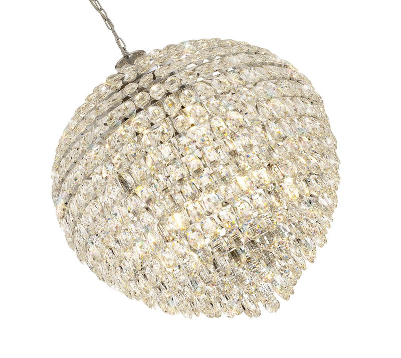 Diyas Coniston Pendant, 16 Light E14, Polished Chrome/Crystal Item Weight: 46kg • IL32809