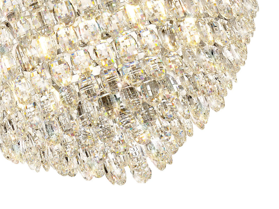 Diyas Coniston Pendant, 16 Light E14, Polished Chrome/Crystal Item Weight: 46kg • IL32809