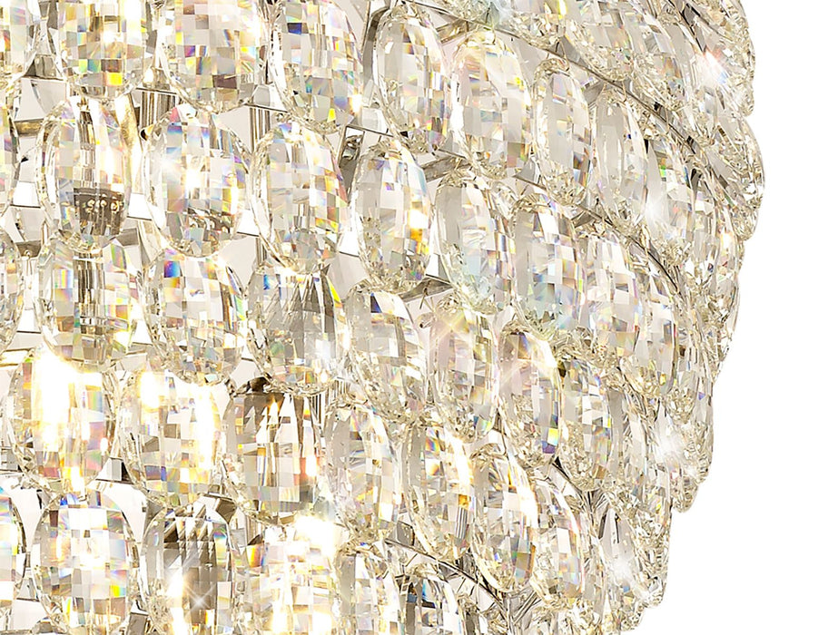 Diyas Coniston Pendant, 16 Light E14, Polished Chrome/Crystal Item Weight: 46kg • IL32809