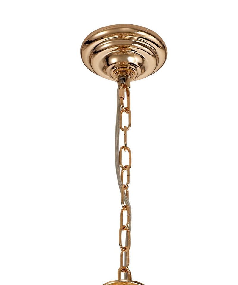 Diyas Coniston Pendant, 12 Light E14, French Gold/Crystal Item Weight: 20.4kg • IL32810