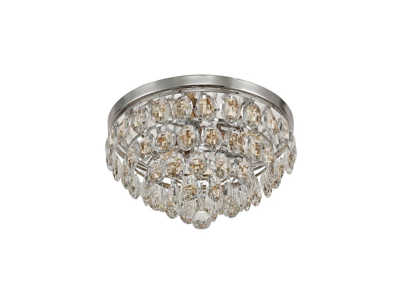 Diyas Coniston Flush Ceiling, 3 Light E14, Polished Chrome/Crystal • IL32812