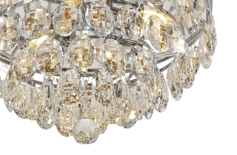 Diyas Coniston Flush Ceiling, 3 Light E14, Polished Chrome/Crystal • IL32812