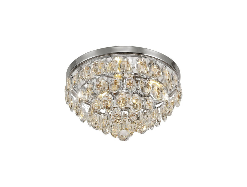 Diyas Coniston Flush Ceiling, 3 Light E14, Polished Chrome/Crystal • IL32812