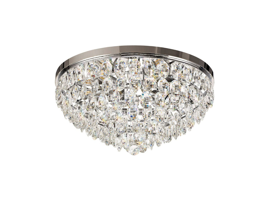 Diyas Coniston Flush Ceiling, 6 Light E14, Polished Chrome/Crystal • IL32813