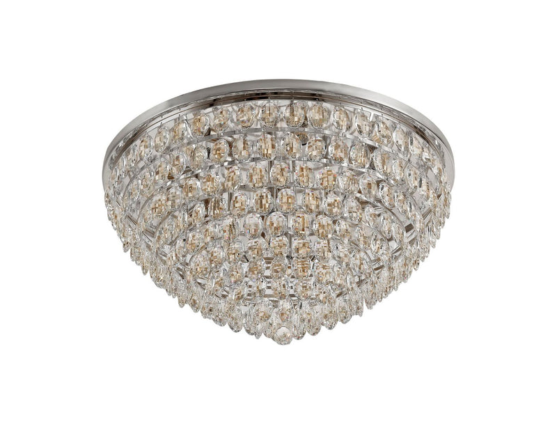 Diyas Coniston Flush Ceiling, 12 Light E14, Polished Chrome/Crystal Item Weight: 24.3kg • IL32814