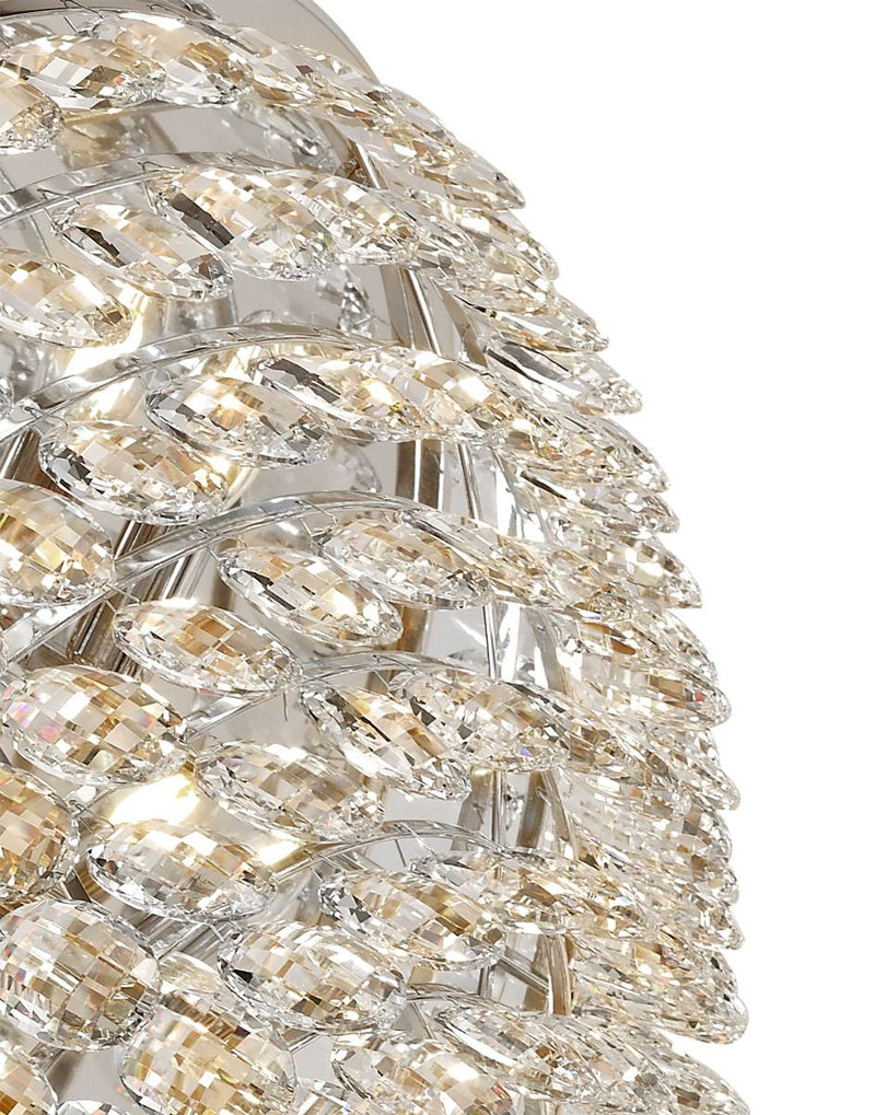 Diyas Coniston Flush Ceiling, 12 Light E14, Polished Chrome/Crystal Item Weight: 24.3kg • IL32814