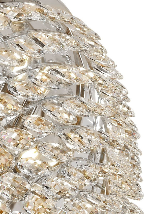 Diyas Coniston Flush Ceiling, 12 Light E14, Polished Chrome/Crystal Item Weight: 24.3kg • IL32814