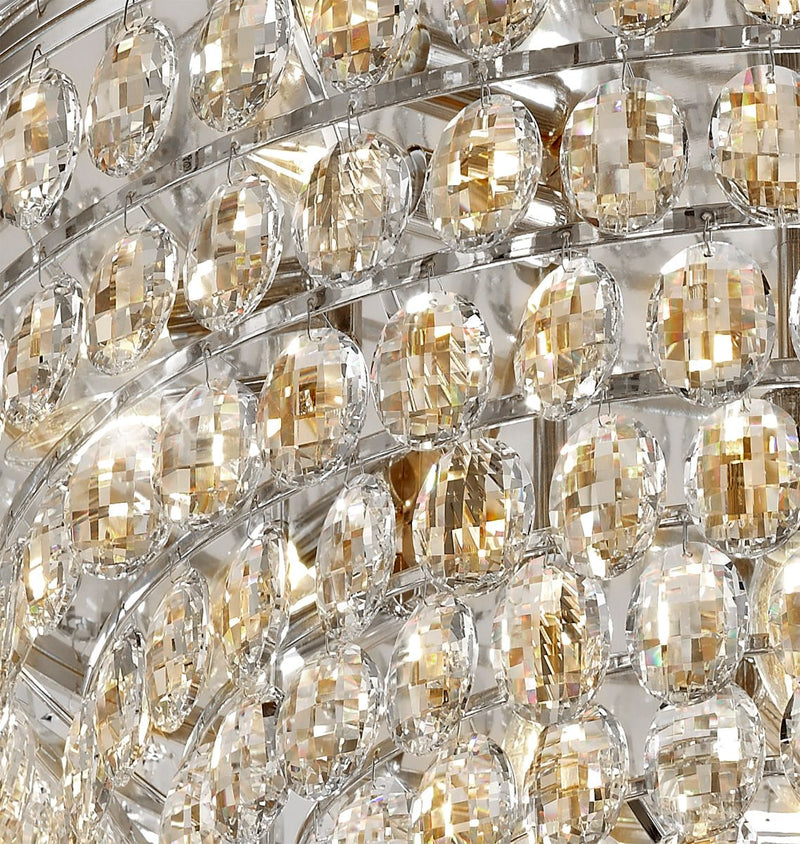 Diyas Coniston Flush Ceiling, 12 Light E14, Polished Chrome/Crystal Item Weight: 24.3kg • IL32814
