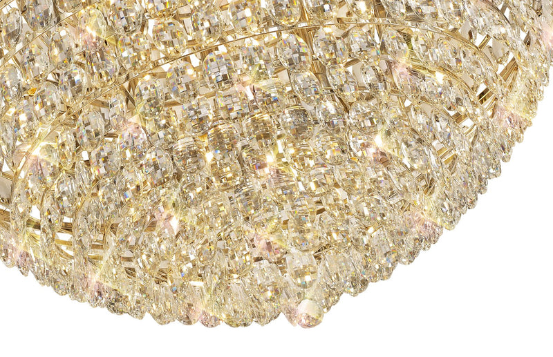 Diyas Coniston Flush Ceiling, 15 Light E14, French Gold/Crystal Item Weight: 35.4kg • IL32819