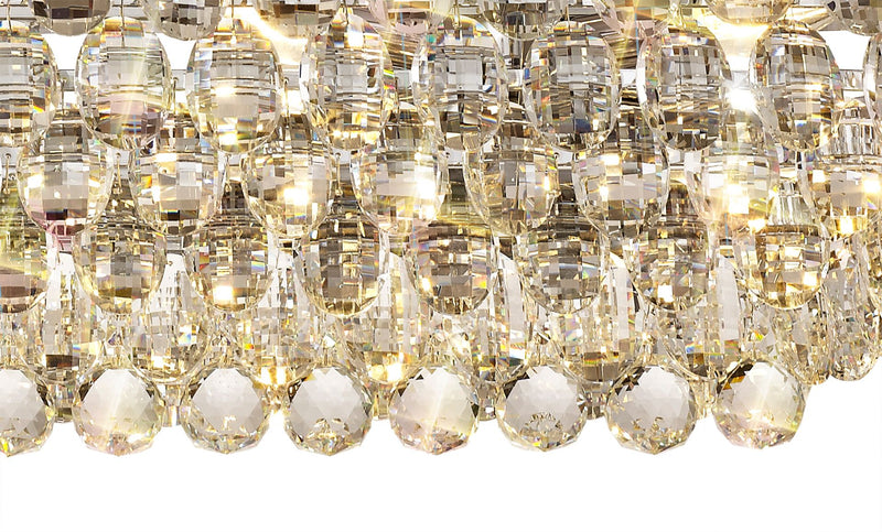 Diyas Coniston Linear Pendant, 8 Light E14, Polished Chrome/Crystal Item Weight: 15.7kg • IL32820