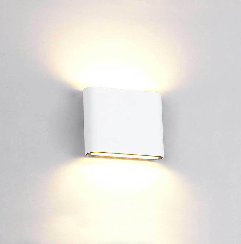 Deco Contour Up & Downward Lighting Small Wall Light 2x3W LED 3000K, 350lm, Sand White, IP54, 3yrs Warranty • D0460