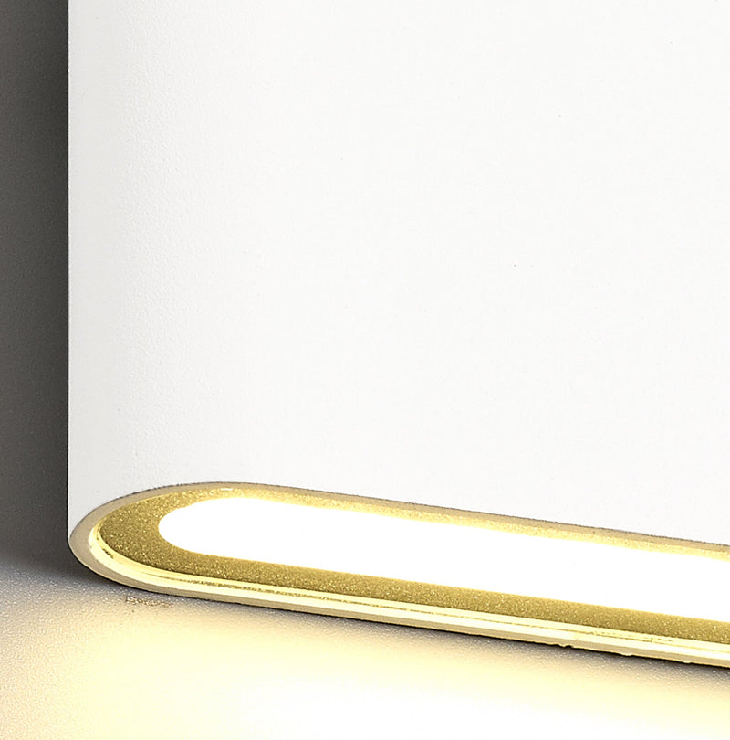 Deco Contour Up & Downward Lighting Small Wall Light 2x3W LED 3000K, 350lm, Sand White, IP54, 3yrs Warranty • D0460