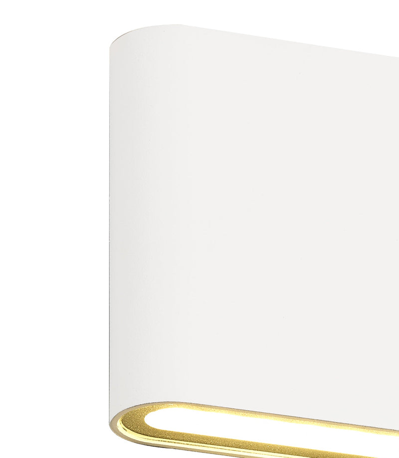 Deco Contour Up & Downward Lighting Small Wall Light 2x3W LED 3000K, 350lm, Sand White, IP54, 3yrs Warranty • D0460