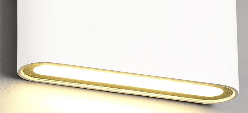 Deco Contour Up & Downward Lighting Small Wall Light 2x3W LED 3000K, 350lm, Sand White, IP54, 3yrs Warranty • D0460