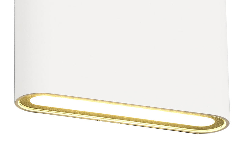 Deco Contour Up & Downward Lighting Small Wall Light 2x3W LED 3000K, 350lm, Sand White, IP54, 3yrs Warranty • D0460