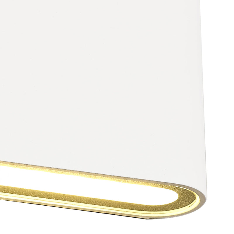 Deco Contour Up & Downward Lighting Small Wall Light 2x3W LED 3000K, 350lm, Sand White, IP54, 3yrs Warranty • D0460