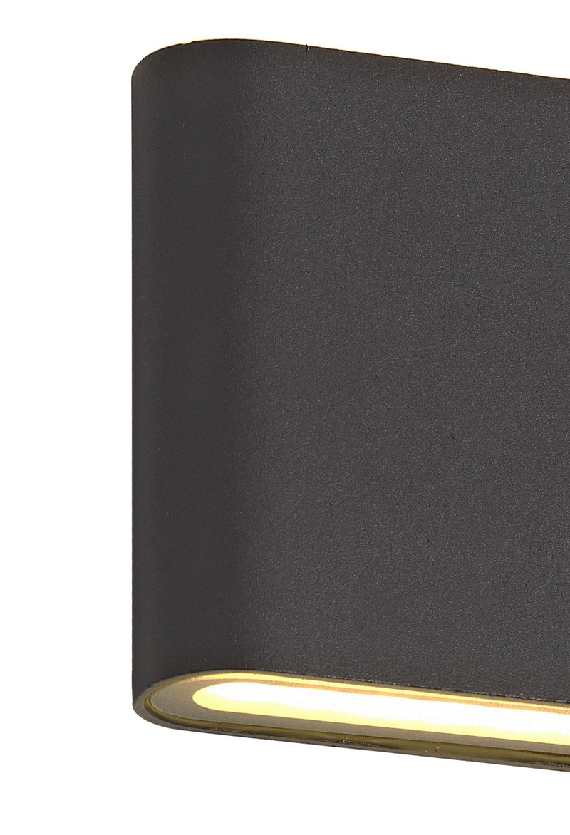 Deco Contour Up & Downward Lighting Small Wall Light 2x3W LED 3000K, 350lm, Anthracite, IP54, 3yrs Warranty • D0461