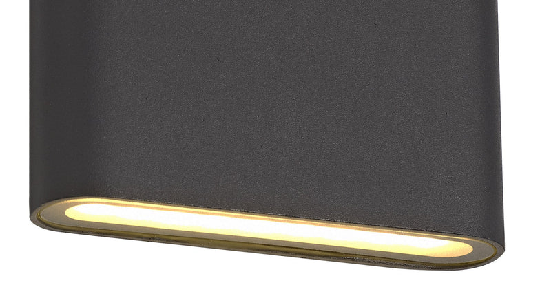Deco Contour Up & Downward Lighting Small Wall Light 2x3W LED 3000K, 350lm, Anthracite, IP54, 3yrs Warranty • D0461