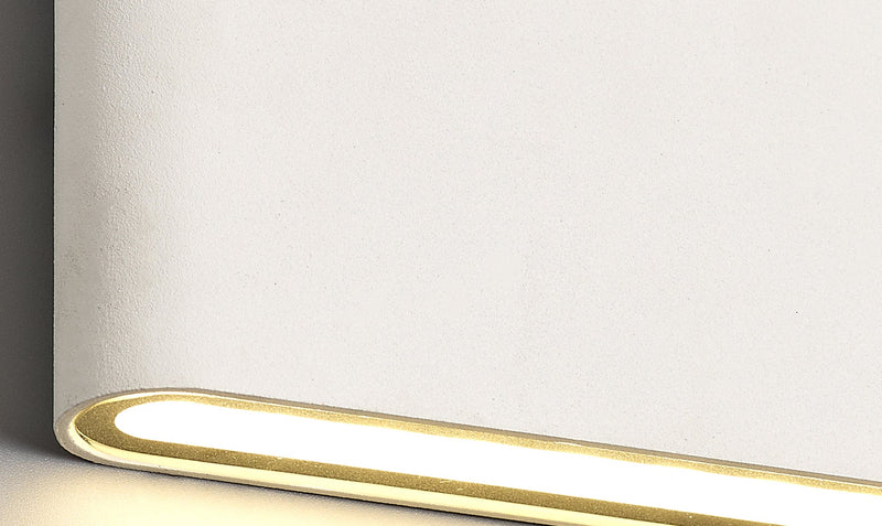 Deco Contour Up & Downward Lighting Large Wall Light 2x6W LED 3000K, 452lm, Sand White, IP54, 3yrs Warranty • D0462