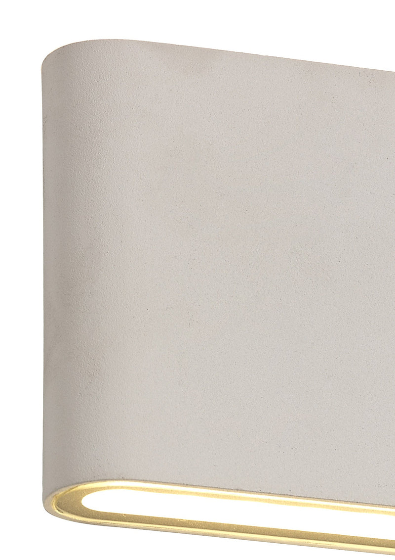 Deco Contour Up & Downward Lighting Large Wall Light 2x6W LED 3000K, 452lm, Sand White, IP54, 3yrs Warranty • D0462