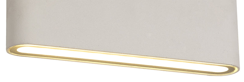 Deco Contour Up & Downward Lighting Large Wall Light 2x6W LED 3000K, 452lm, Sand White, IP54, 3yrs Warranty • D0462