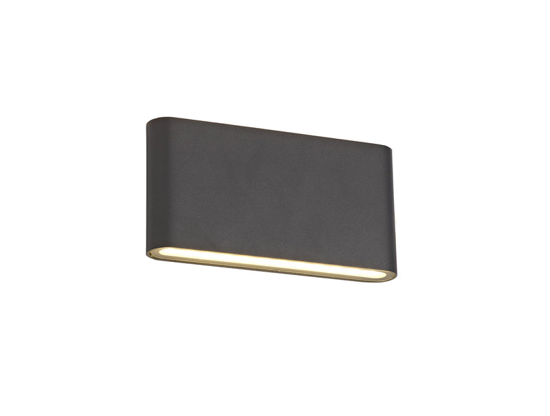 Deco Contour Up & Downward Lighting Large Wall Light 2x6W LED 3000K, 452lm, Anthracite, IP54, 3yrs Warranty • D0463