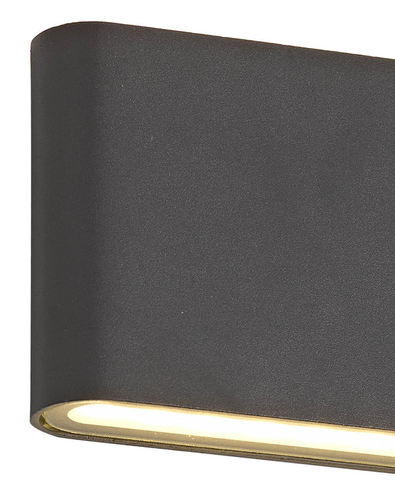 Deco Contour Up & Downward Lighting Large Wall Light 2x6W LED 3000K, 452lm, Anthracite, IP54, 3yrs Warranty • D0463