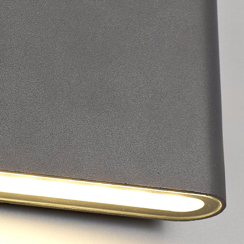 Deco Contour Up & Downward Lighting Large Wall Light 2x6W LED 3000K, 452lm, Anthracite, IP54, 3yrs Warranty • D0463