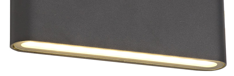 Deco Contour Up & Downward Lighting Large Wall Light 2x6W LED 3000K, 452lm, Anthracite, IP54, 3yrs Warranty • D0463