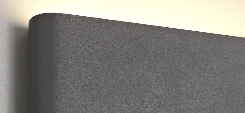 Deco Contour Up & Downward Lighting Large Wall Light 2x6W LED 3000K, 452lm, Anthracite, IP54, 3yrs Warranty • D0463