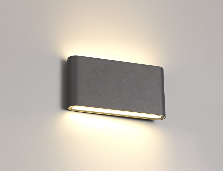 Deco Contour Up & Downward Lighting Large Wall Light 2x6W LED 3000K, 452lm, Anthracite, IP54, 3yrs Warranty • D0463