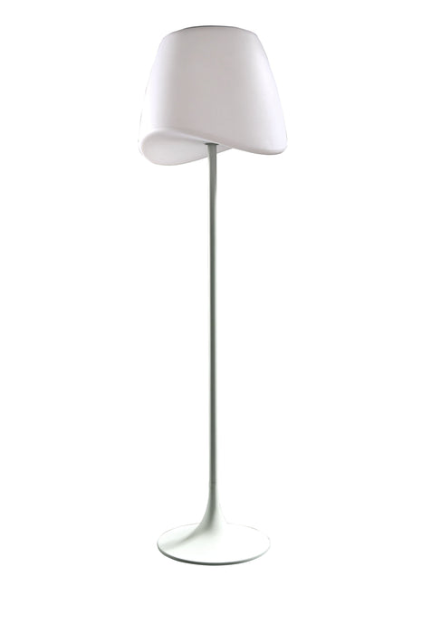 Mantra M1502 # Cool Floor Lamp 2 Light E27 Foot Switch Indoor, Matt White/Opal White Item Weight: 22.5kg • M1502