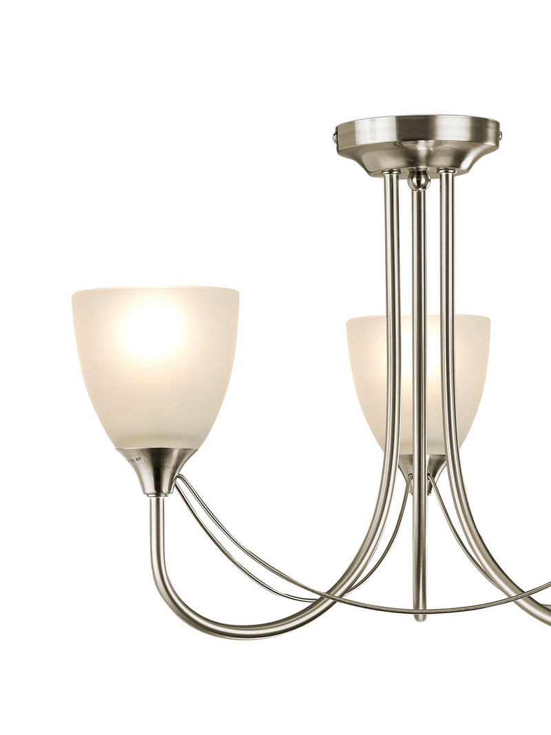 Deco Cooper Ceiling 3 Light E14 Satin Nickel/Opal Glass • D0026