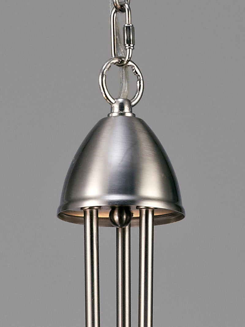 Deco Cooper Ceiling 3 Light Pendant Convertible to Semi FlushE14 Satin Nickel/Opal Glass • D0042