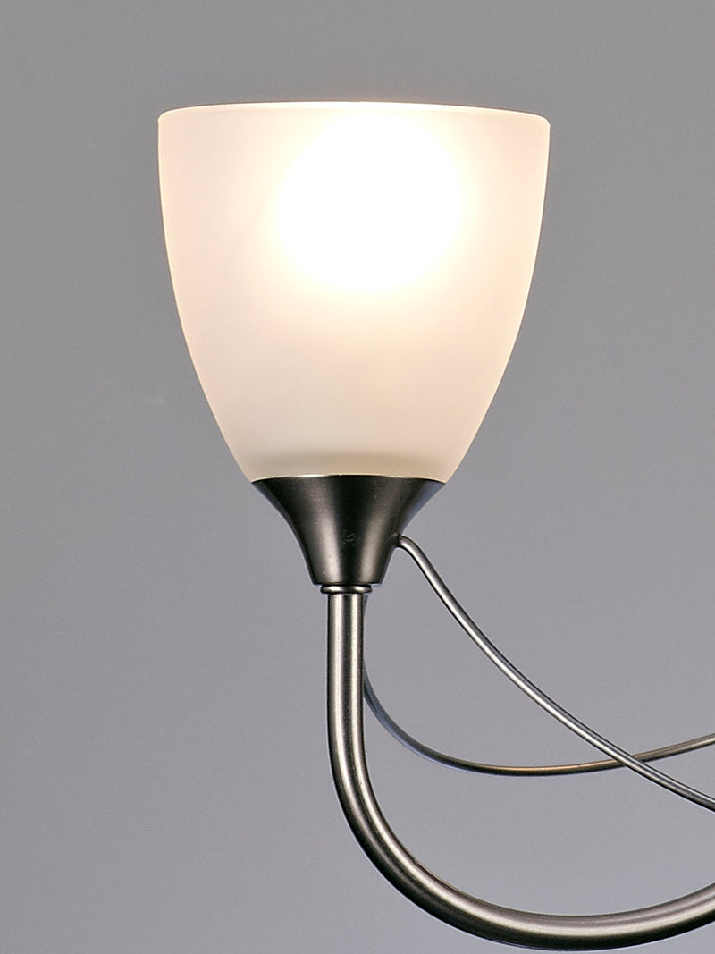 Deco Cooper Ceiling 3 Light Pendant Convertible to Semi FlushE14 Satin Nickel/Opal Glass • D0042