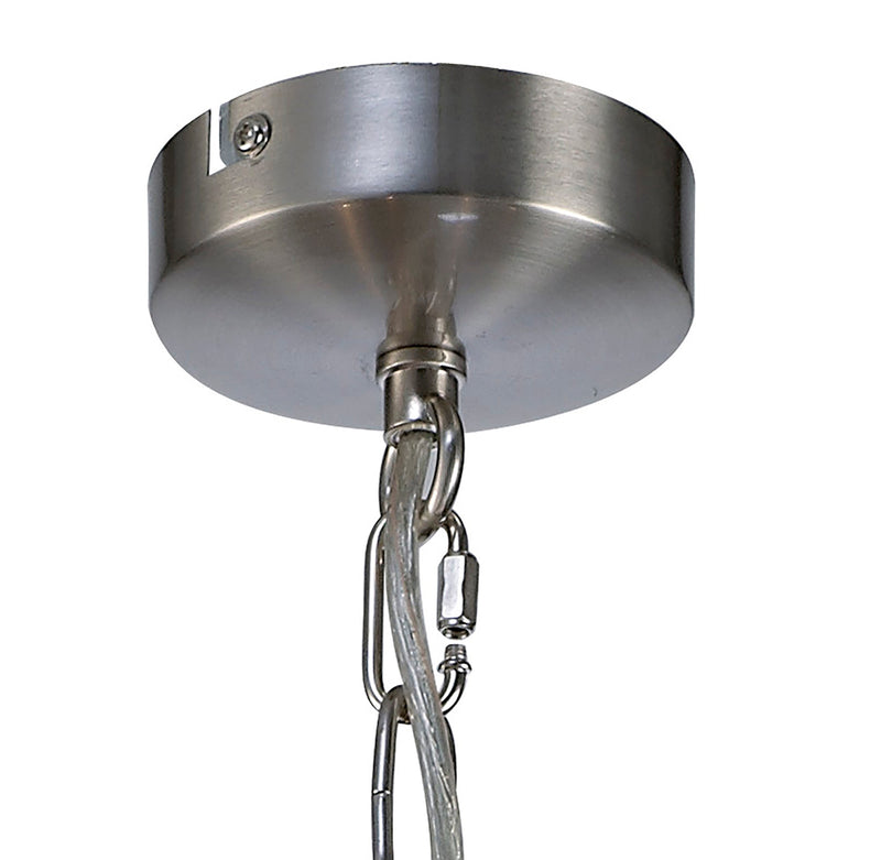 Deco Cooper Ceiling 5 Light Pendant/Semi Flush Convertible E14 Satin Nickel/Opal Glass • D0236
