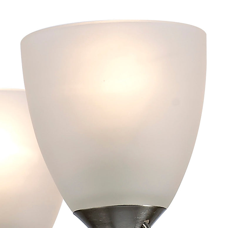 Deco Cooper Ceiling 5 Light Pendant/Semi Flush Convertible E14 Satin Nickel/Opal Glass • D0236