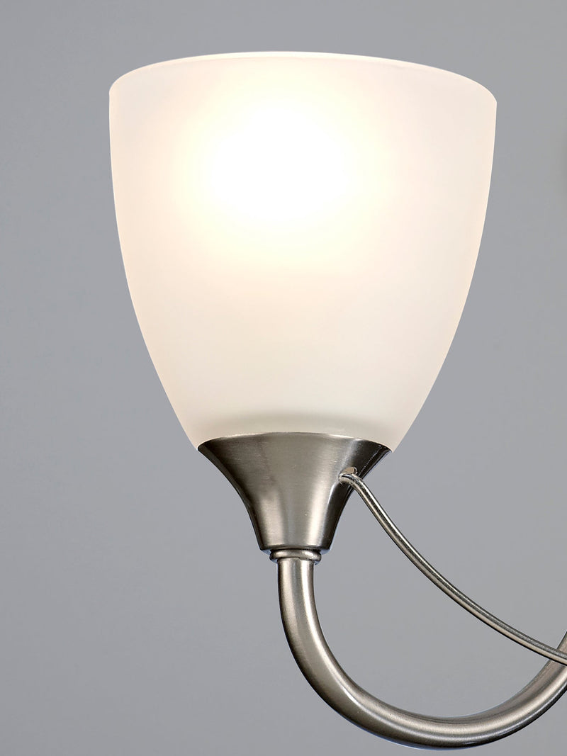 Deco Cooper Wall Lamp 2 Light E14 Satin Nickel/Opal Glass • D0237