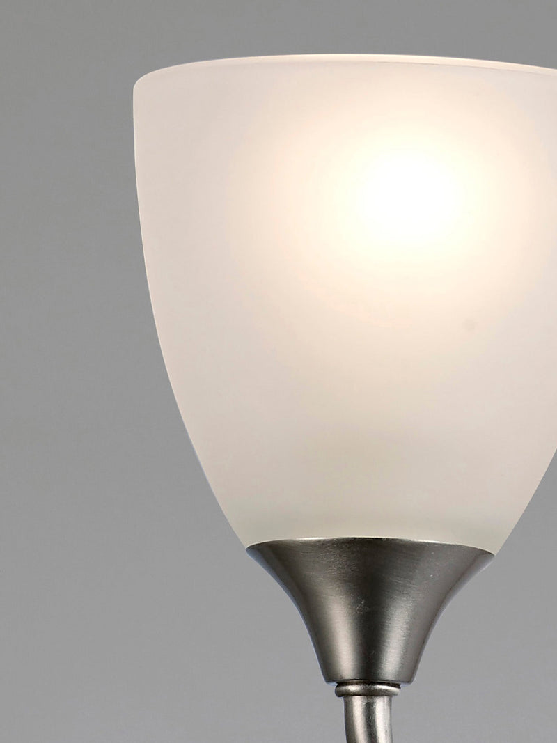 Deco Cooper Wall Lamp 1 Light E14 Satin Nickel/Opal Glass • D0238