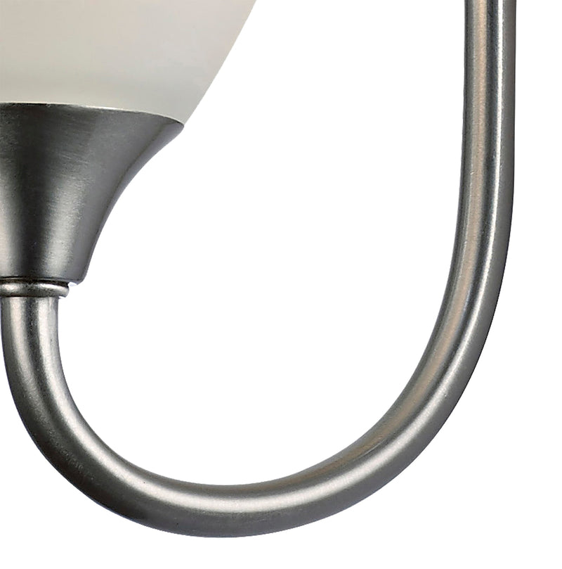 Deco Cooper Wall Lamp 1 Light E14 Satin Nickel/Opal Glass • D0238