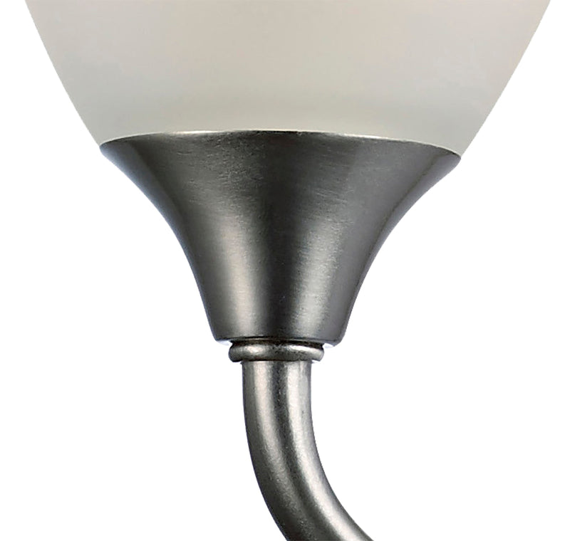 Deco Cooper Wall Lamp 1 Light E14 Satin Nickel/Opal Glass • D0238