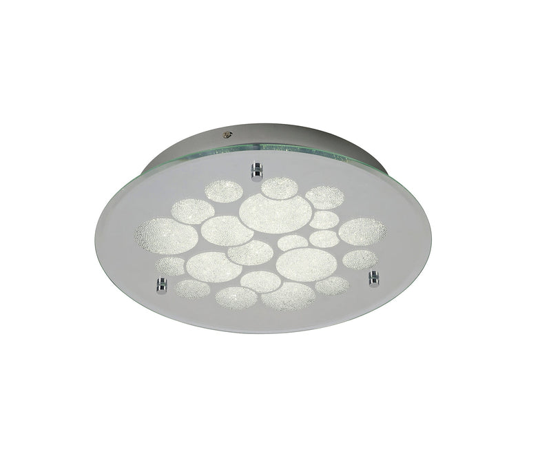 Mantra M5552 Coral Flush 35cm Round 23.5W LED 4000K Chrome/ Crystal Sand, 940lm,, 3yrs Warranty • M5552
