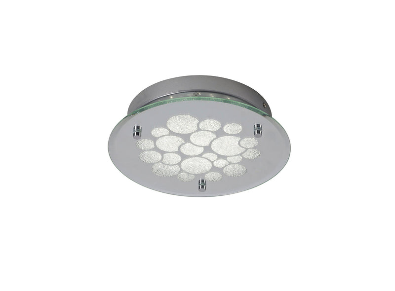 Mantra M5553 Coral Flush 25cm Round 15.5W LED 4000K Chrome/ Crystal Sand, 620lm,, 3yrs Warranty • M5553