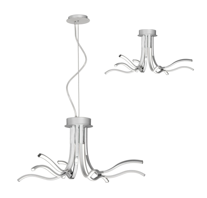 Mantra M6105 Corinto Ceiling 90cm, 60W LED, 3000K, 4800lm Dimmable, Silver Chrome, 3yrs Warranty • M6105