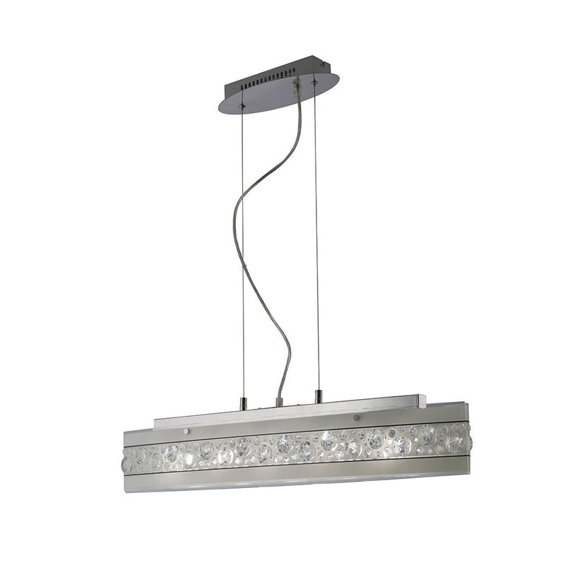 Diyas  Cosmic Pendant Linear Bar 5 Light G9 Polished Chrome/Glass/Crystal • IL31253