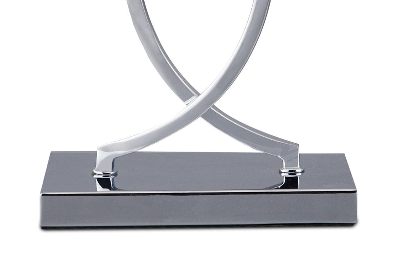 Deco Courtyard Rectangular Base Table Lamp Without Shade, Inline Switch, 1 Light E27 Polished Chrome • D0345