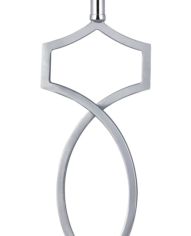 Deco Courtyard Rectangular Base Table Lamp Without Shade, Inline Switch, 1 Light E27 Polished Chrome • D0345