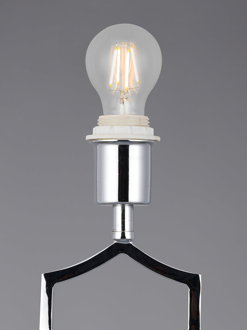 Deco Courtyard Rectangular Base Table Lamp Without Shade, Inline Switch, 1 Light E27 Polished Chrome • D0345